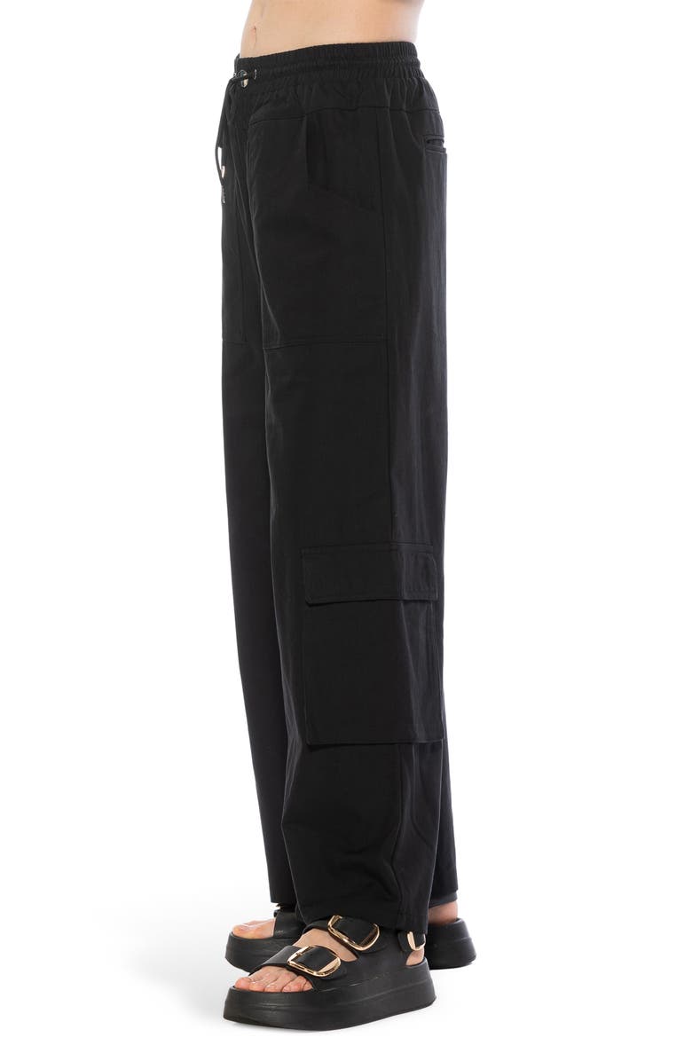 Alexia Admor Evren Drawstring Waist Cargo Pants, Alternate, color, Black
