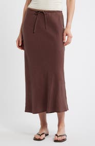 Marine Layer Avery Linen Blend Midi Skirt
