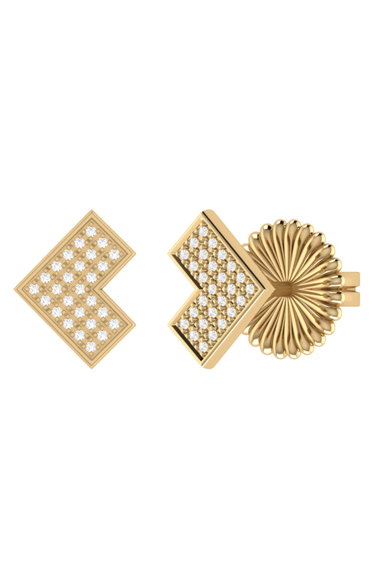 LuvMyJewelry Home One Way Diamond Stud Earrings - 0.1ct.