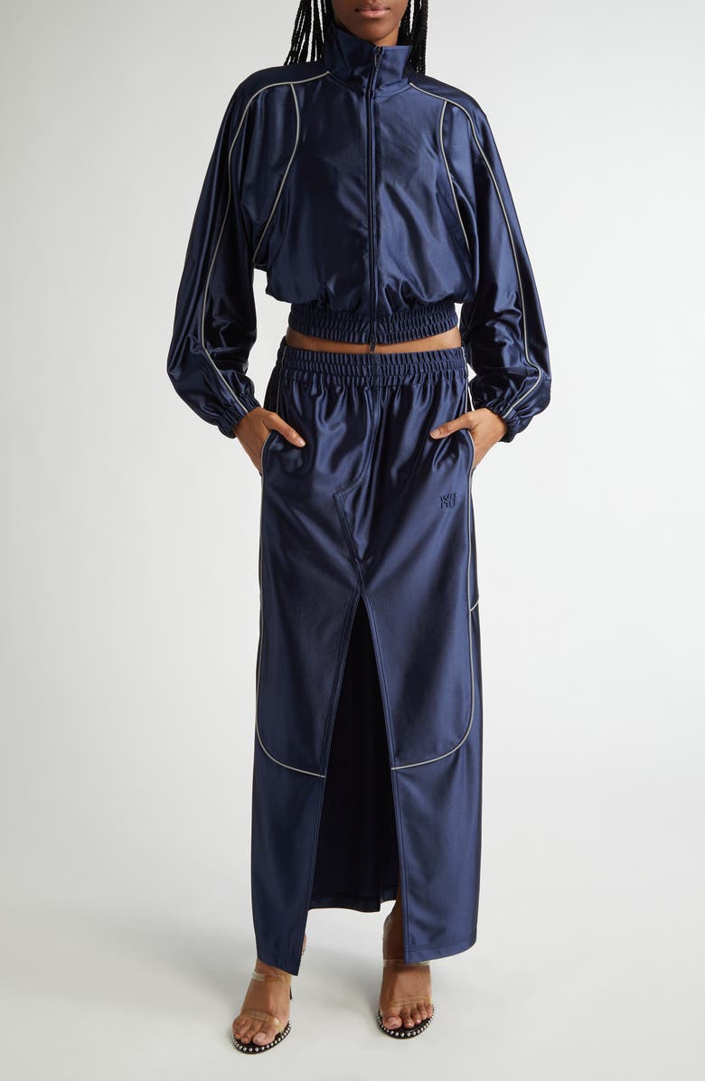 Alexander Wang Deconstructed Satin Faille Jersey Tube Skirt, Alternate, color, 