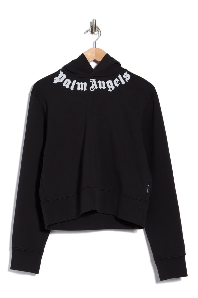 Gothic Logo Cotton Hoodie, Main, color, BLACK/WHITE