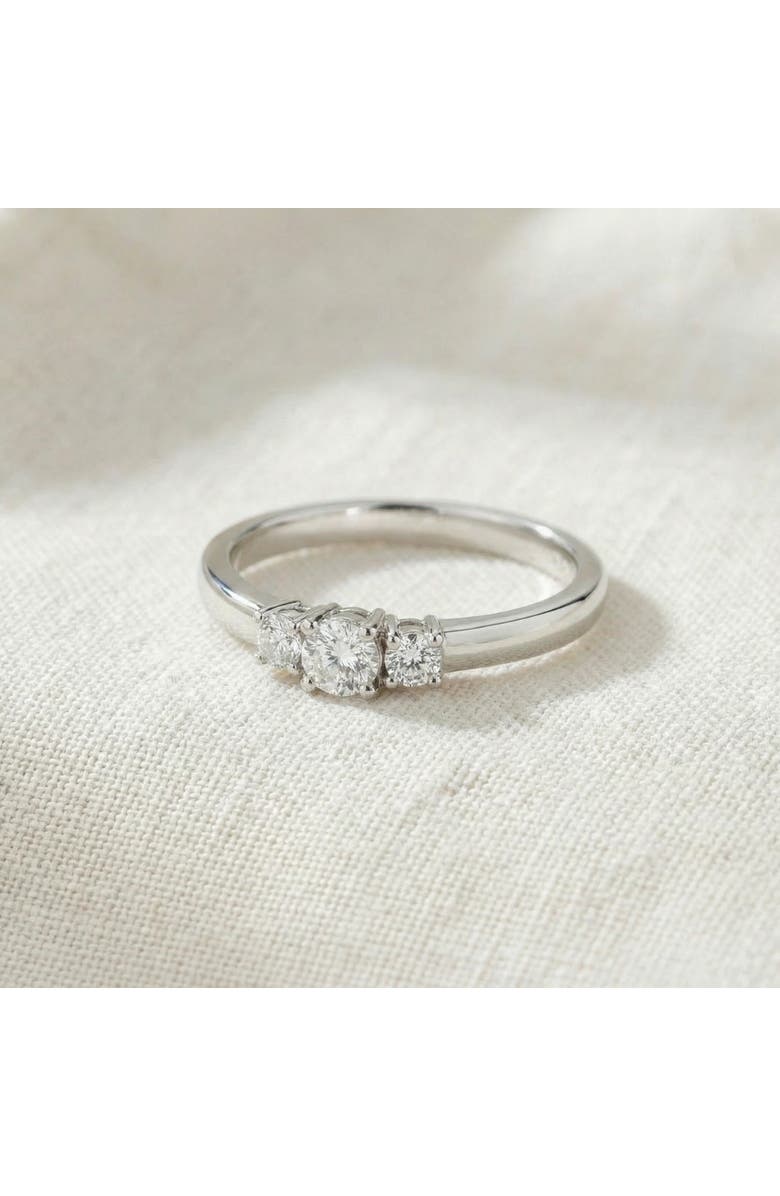 Bliss Diamond 1/4 Ct Three Stone Lab Grown Diamond Engagement Ring 10k Gold, Alternate, color, 10K White Gold