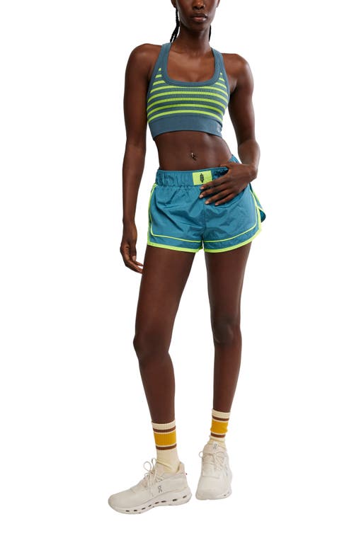 Free People Fp Movement Varsity Blues Water Resistant Athletic Shorts In Blue