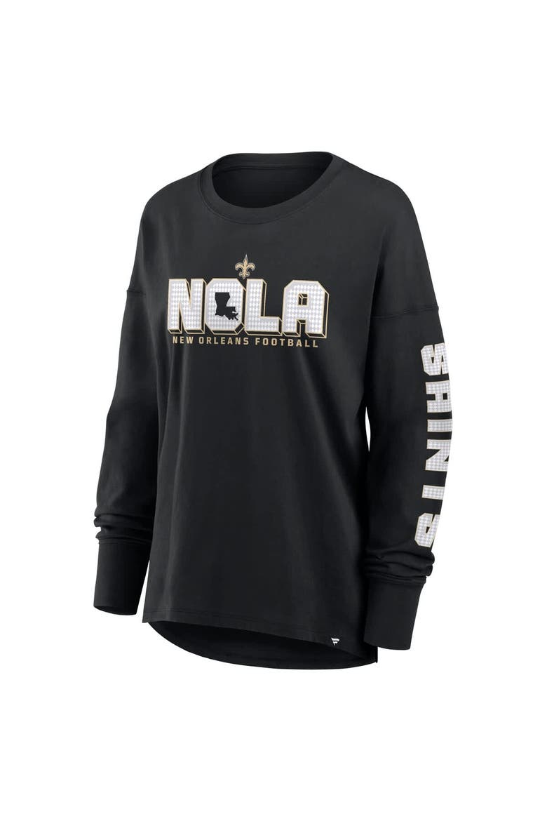 Women's Fanatics Black New Orleans Saints Hometown Legacy Long Sleeve T-Shirt, Alternate, color, Black