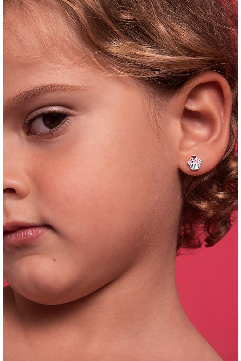 Cherry on Top Cupcake Earrings, Alternate, color, Multi-Color