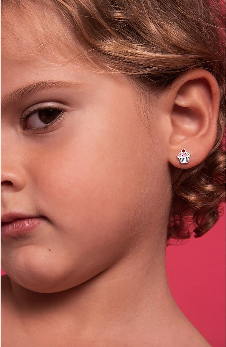 In Season Jewelry Cherry on Top Cupcake Earrings, Alternate, color, Multi-Color