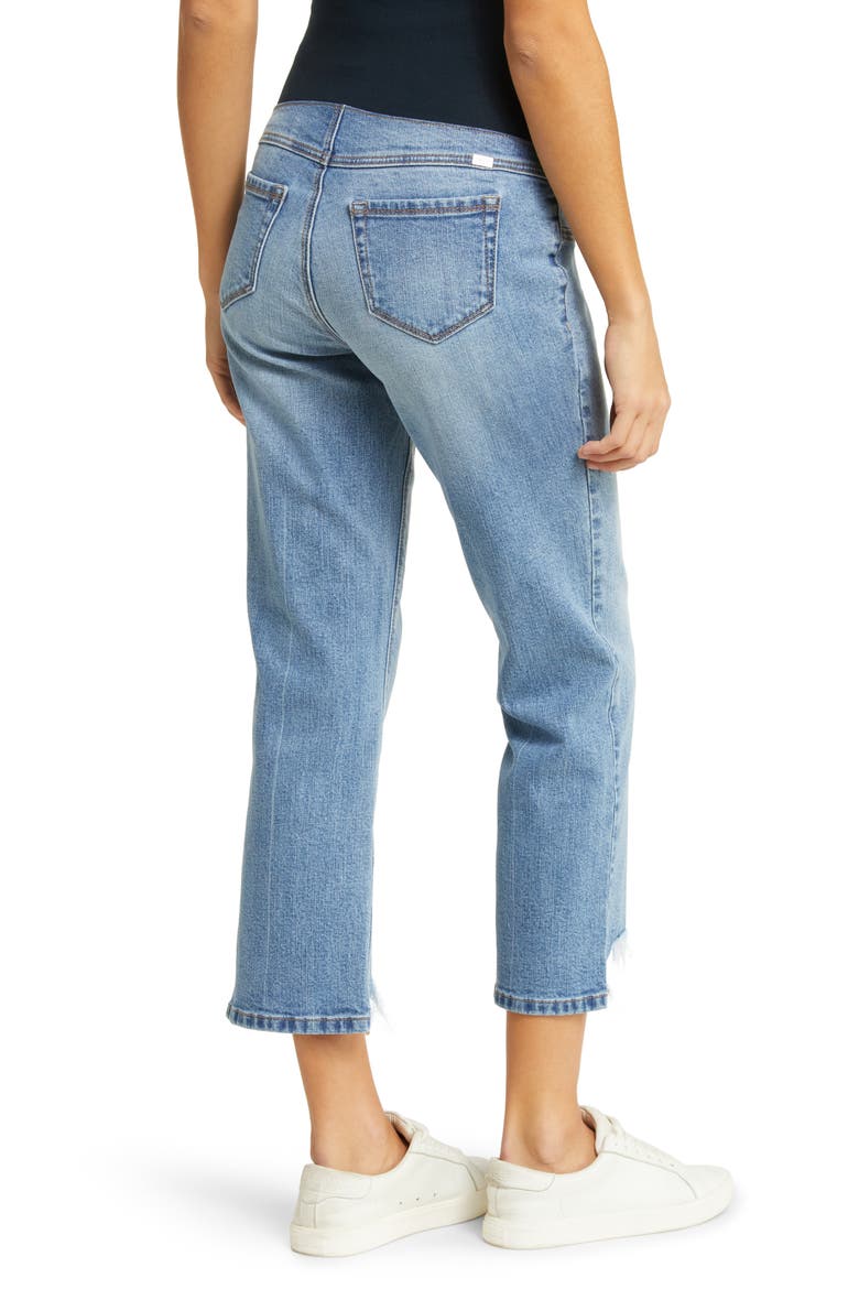 Over the Bump Frayed Ankle Straight Leg Maternity Jeans, Alternate, color, XYLO