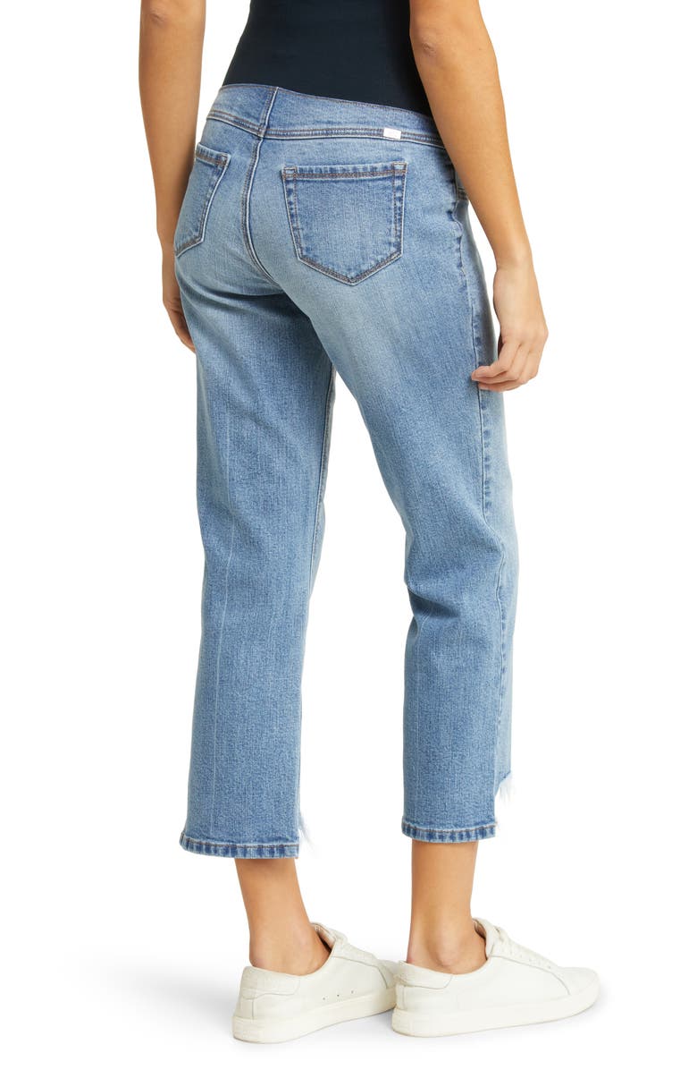 1822 Denim Over the Bump Frayed Ankle Straight Leg Maternity Jeans, Alternate, color, Xylo