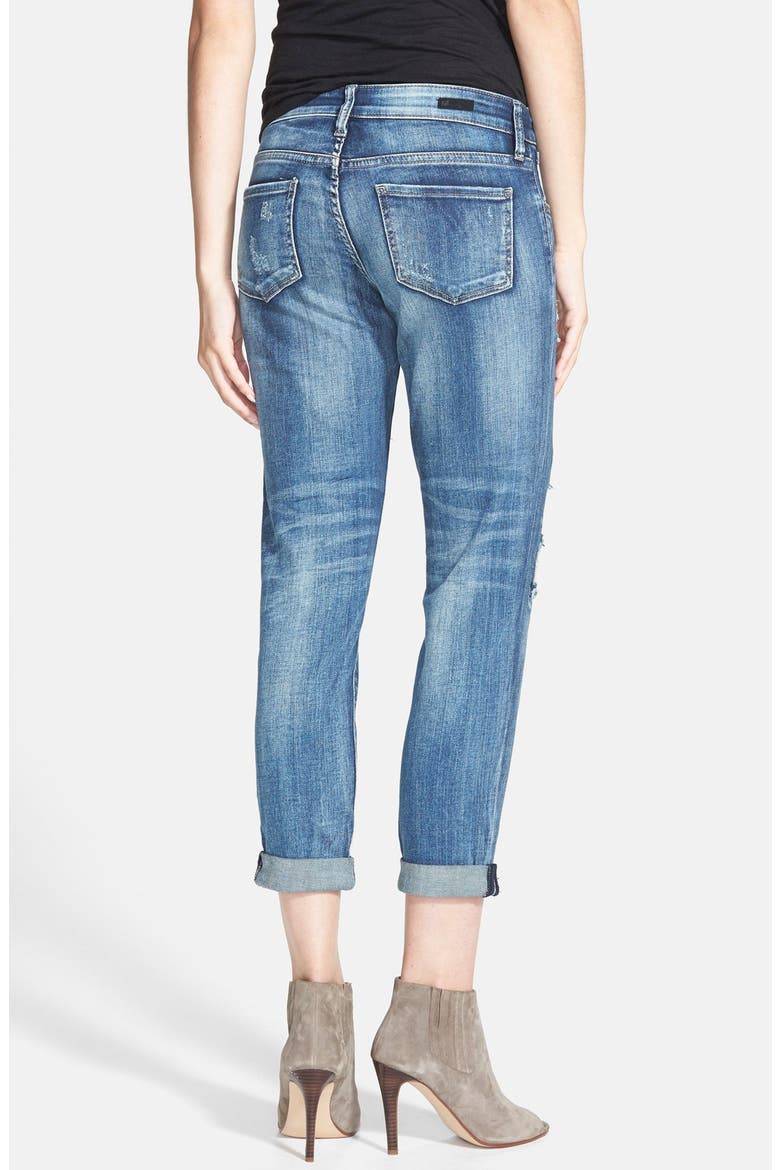 'Adele' Patch Detail Slouchy Boyfriend Jeans, Alternate, color, GLITTER