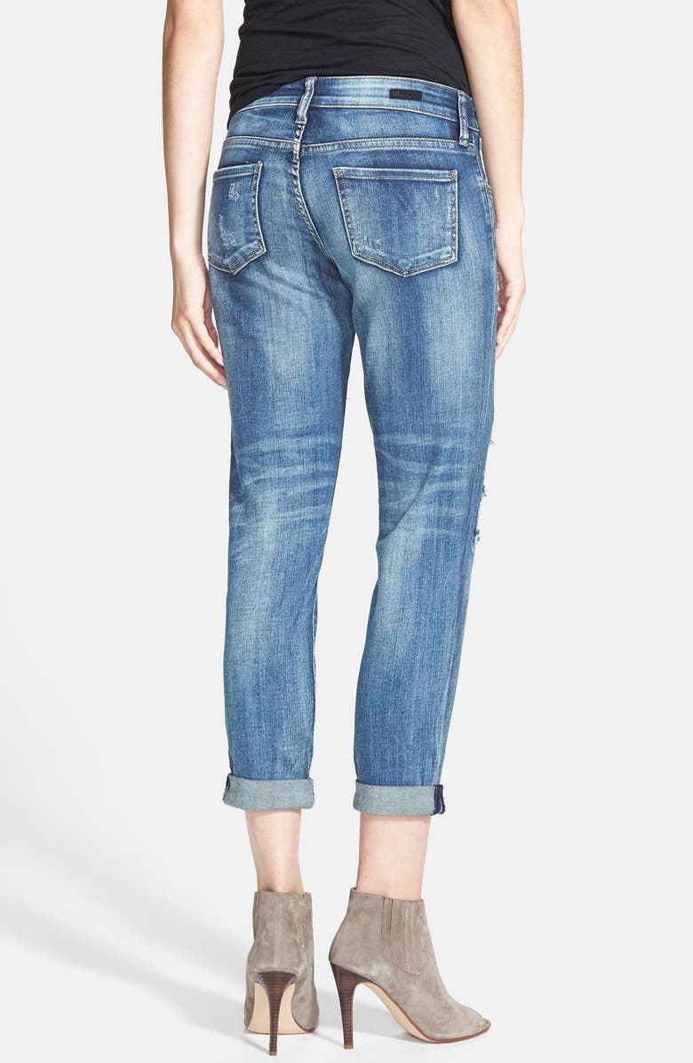 KUT from the Kloth 'Adele' Patch Detail Slouchy Boyfriend Jeans, Alternate, color, 