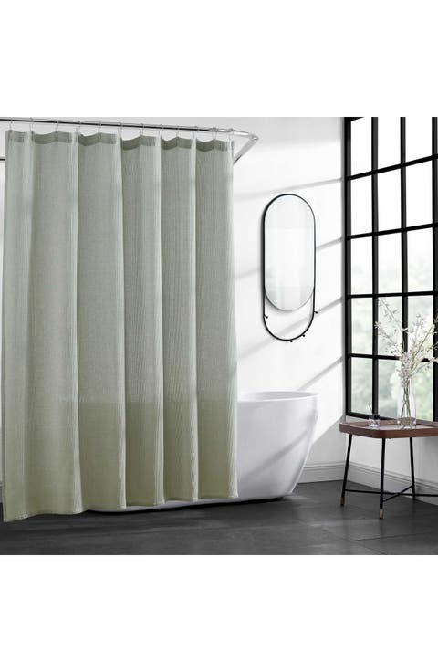 Waffle Textured Shower Curtain