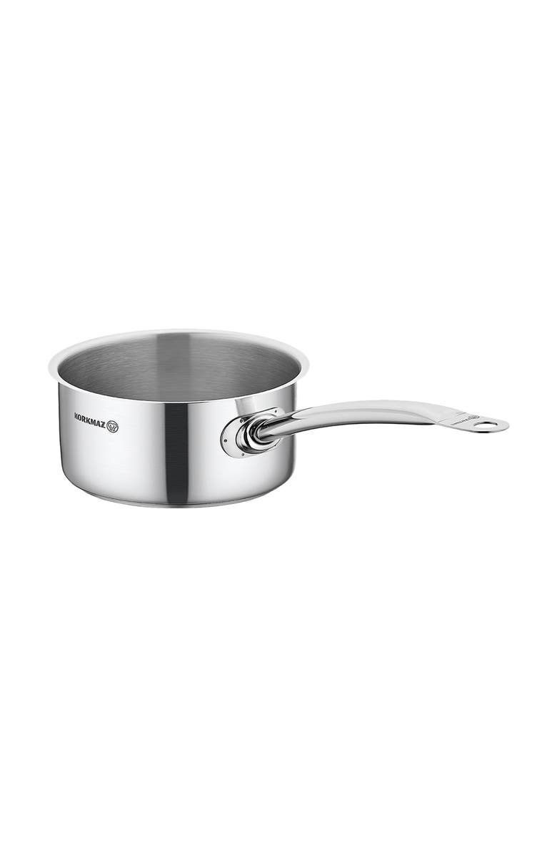 Korkmaz Gastro Proline 2.8 Liter Stainless Steel Saucepan, Main, color, Metallic Silver