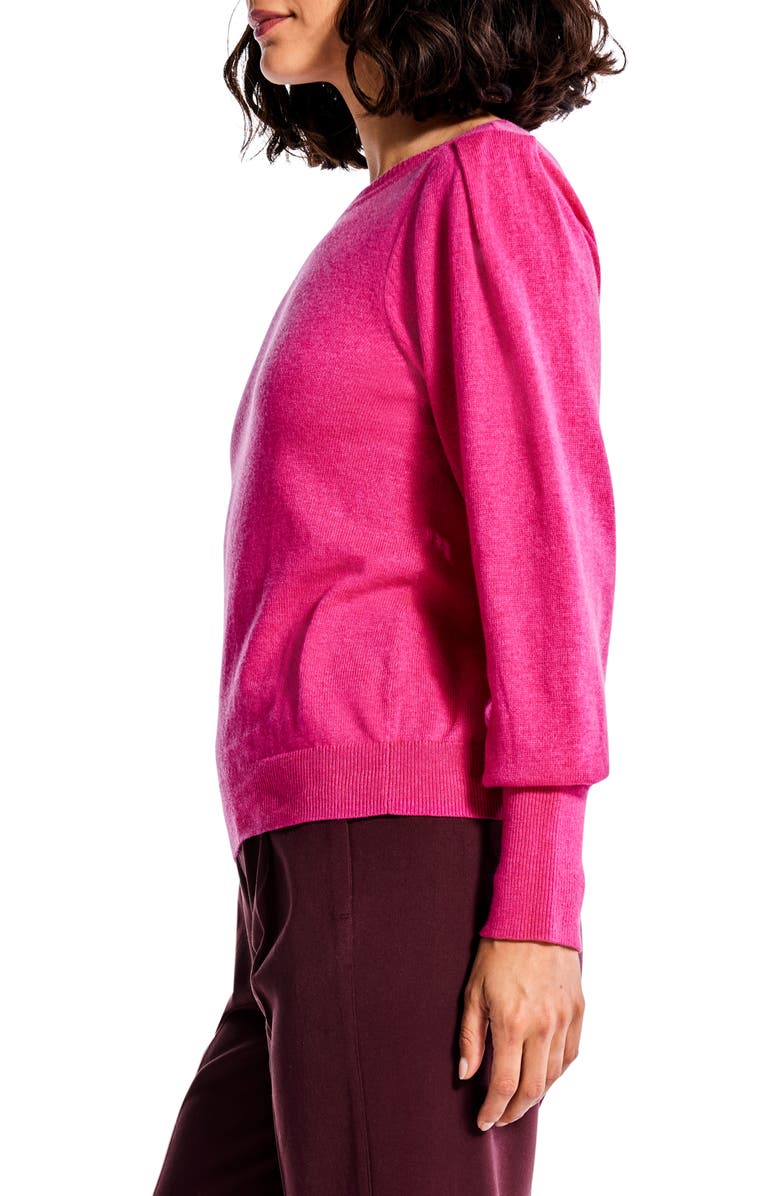 NIC+ZOE Pleat Shoulder Sweater, Alternate, color, Shocking Pink