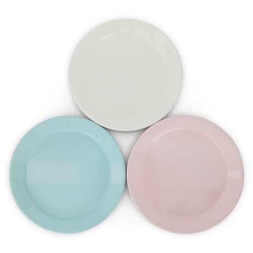Elifle Two Tone Enamel Dinner Plate In Gray
