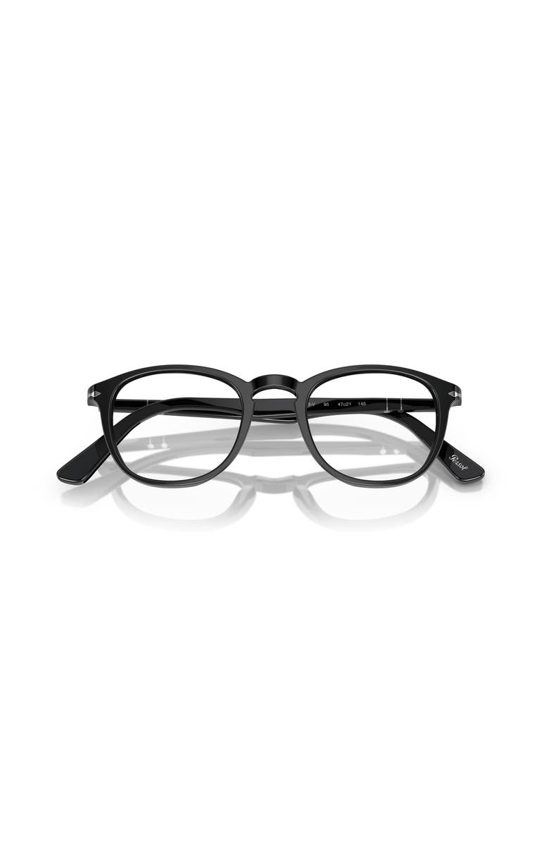 Persol 49mm Round optical glasses, Alternate, color, Black
