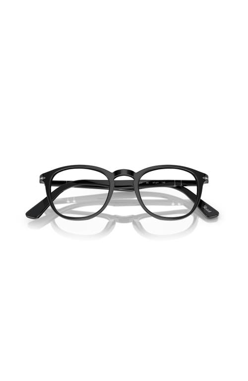 Persol 49mm Round Optical Glasses In Black