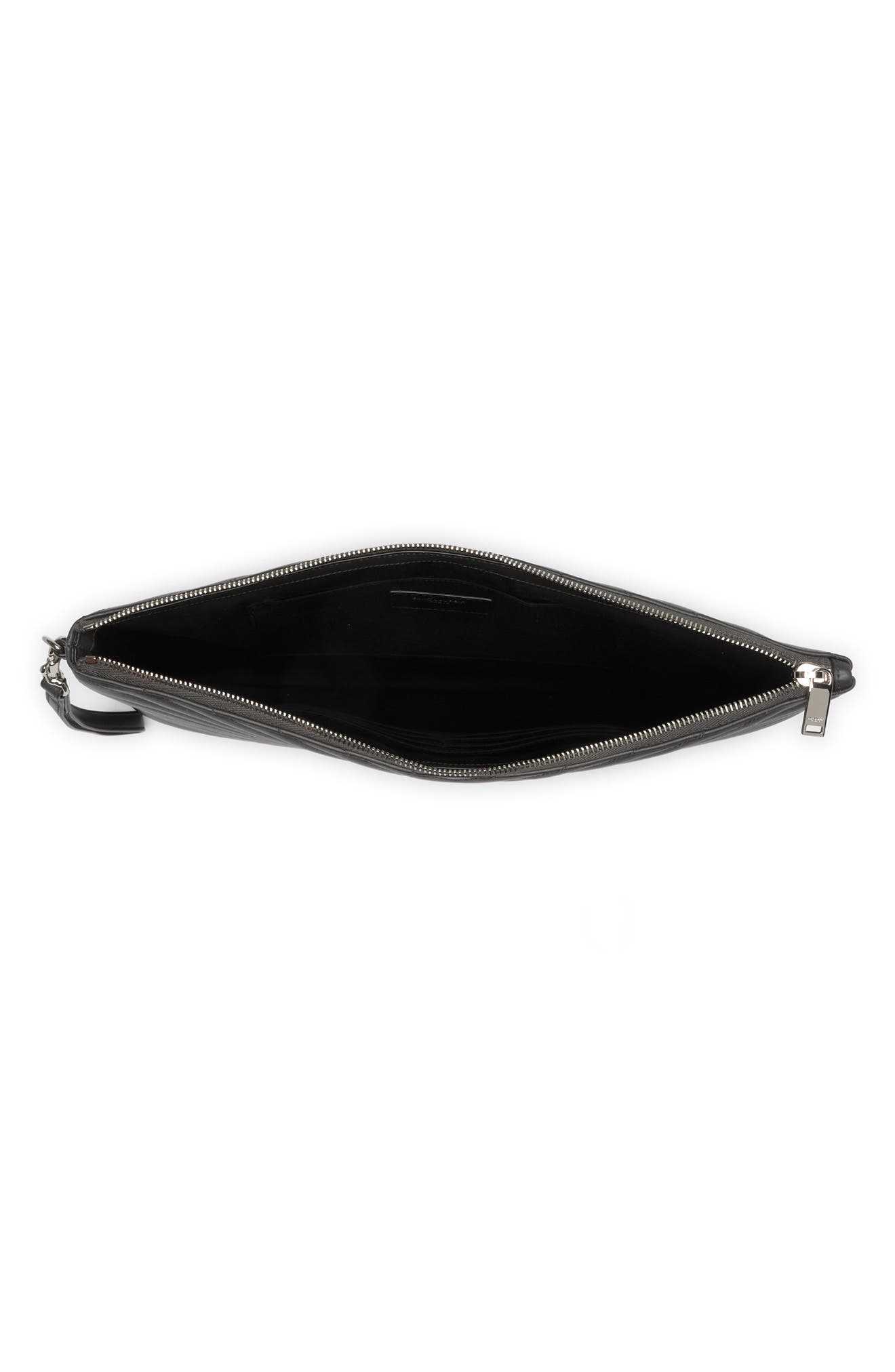 Large Monogram Matelassé Leather Pouch, Alternate, color, COAL