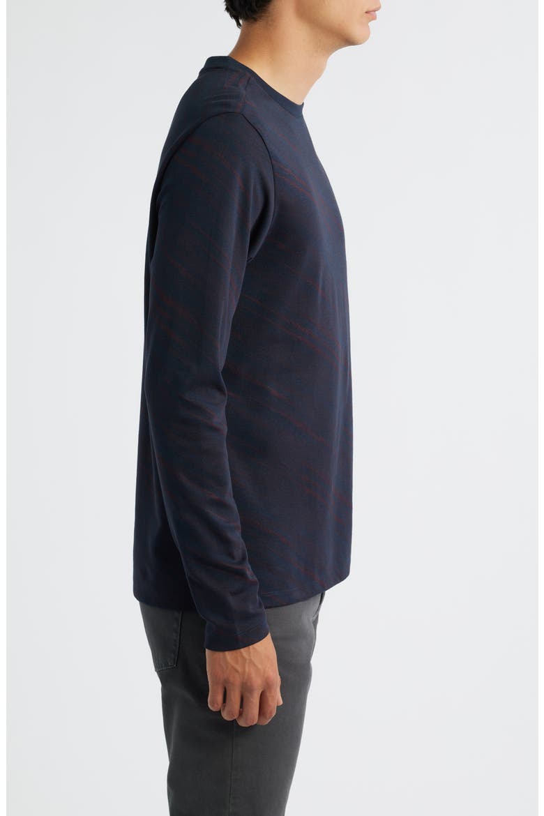 Domenico Long Sleeve Cotton Blend T-Shirt, Alternate, color, NAVY/ DARK RED