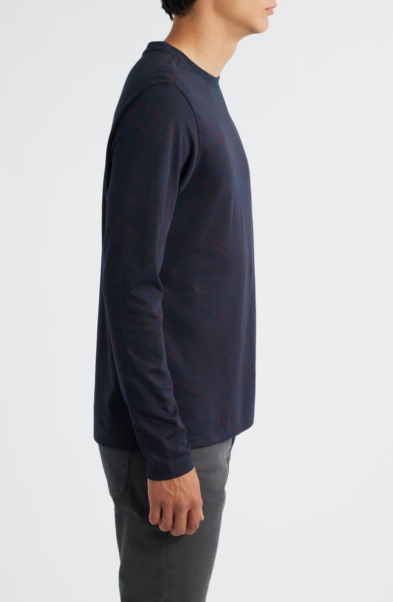 Robert Barakett Domenico Long Sleeve Cotton Blend T-Shirt, Alternate, color, Navy/ Dark Red
