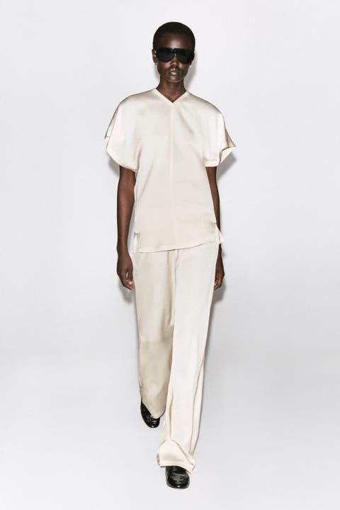 Elasticated Crepe Straight-Leg Pants