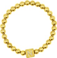 Adornia Crystal Initial Stretch Bracelet