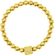 Adornia Crystal Initial Stretch Bracelet