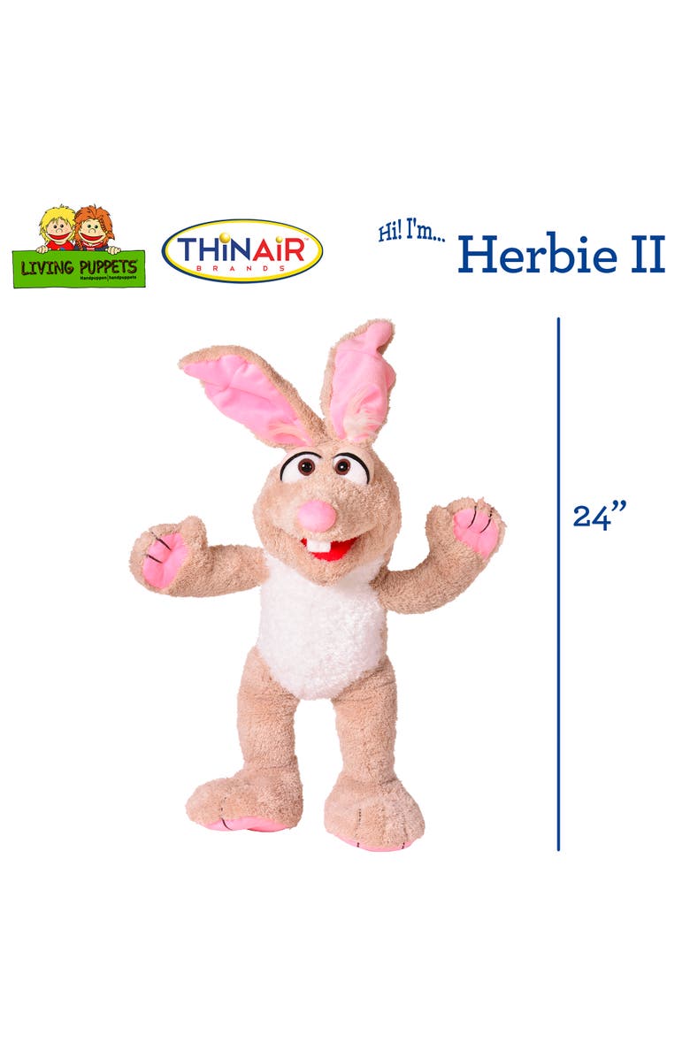 Living Puppets Herbie II The Big Rabbit 24 Inch Plush Hand Puppet, Alternate, color, Pink
