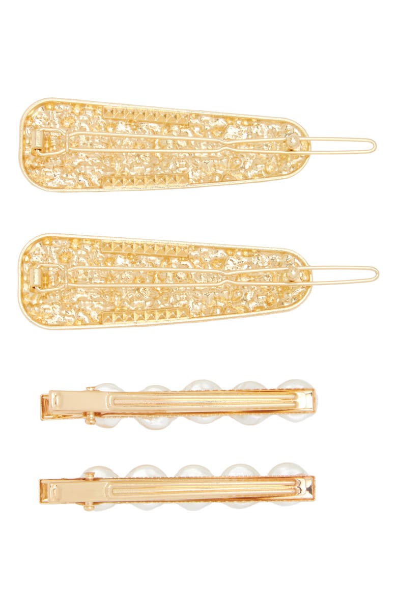 Tasha Assorted 4-Pack Crystal & Faux Pearl Hair Clips  display picture 2