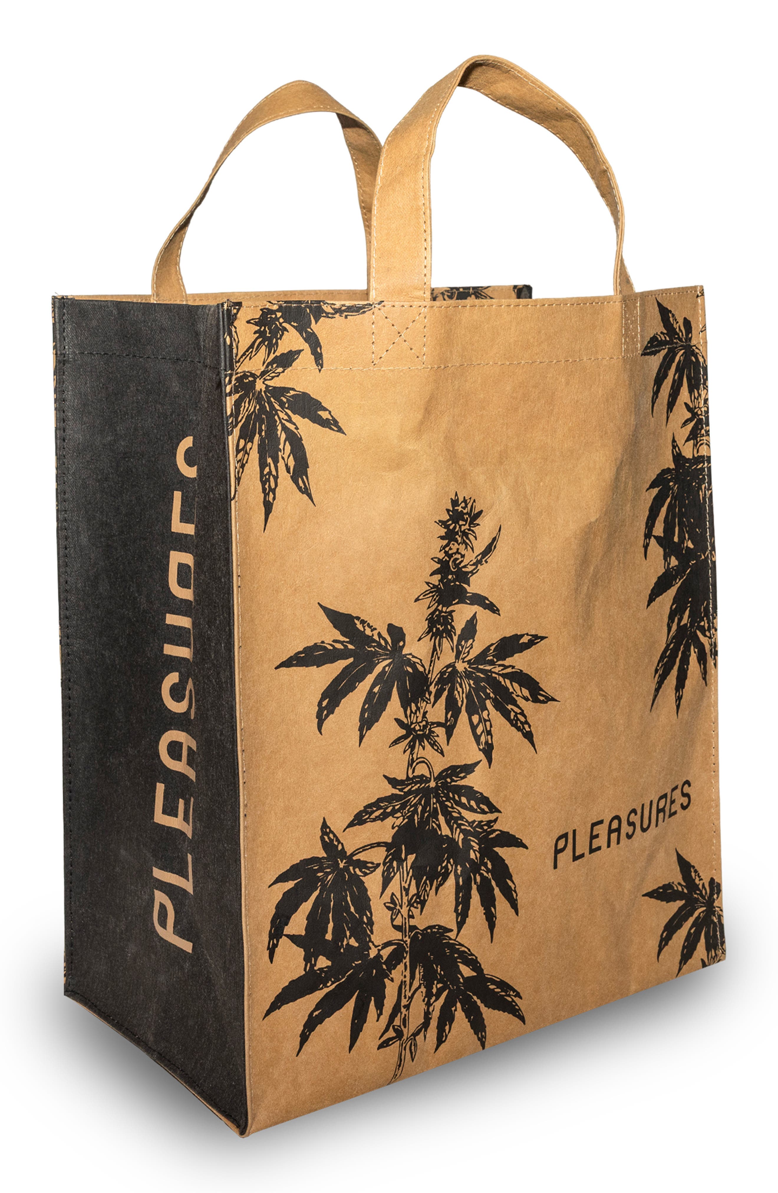 PLEASURES Leaf Washable Kraft Bag, Main, color, Natural