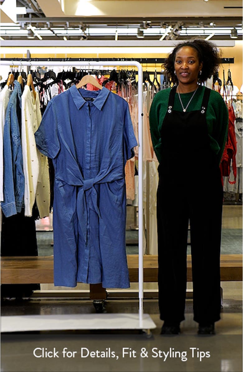Tie Waist Linen Shirtdress, sales video thumbnail