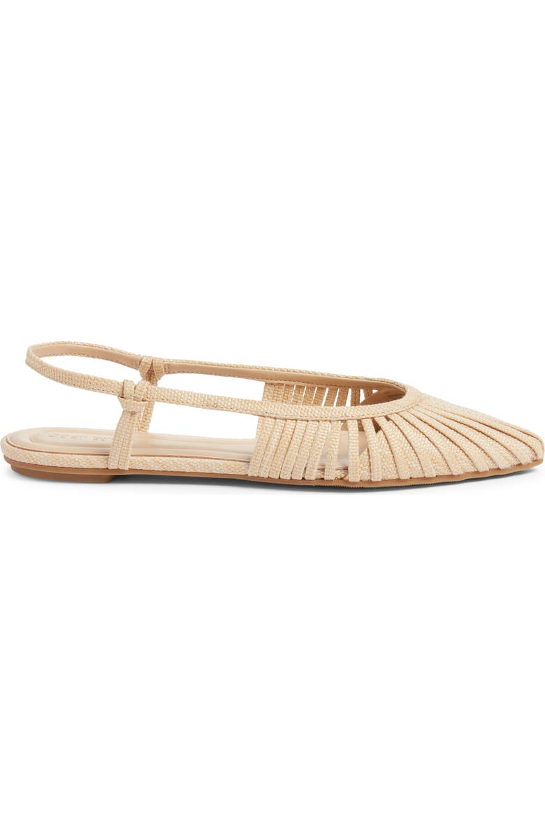 Open Edit Kaira Woven Slingback Flat, Alternate, color, Natural
