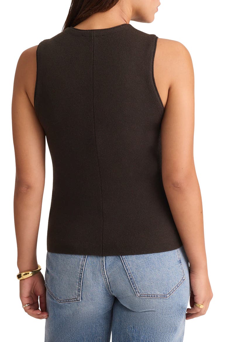 V-Neck Merino Wool Button-Up Sweater Vest, Alternate, color, MOLASSES