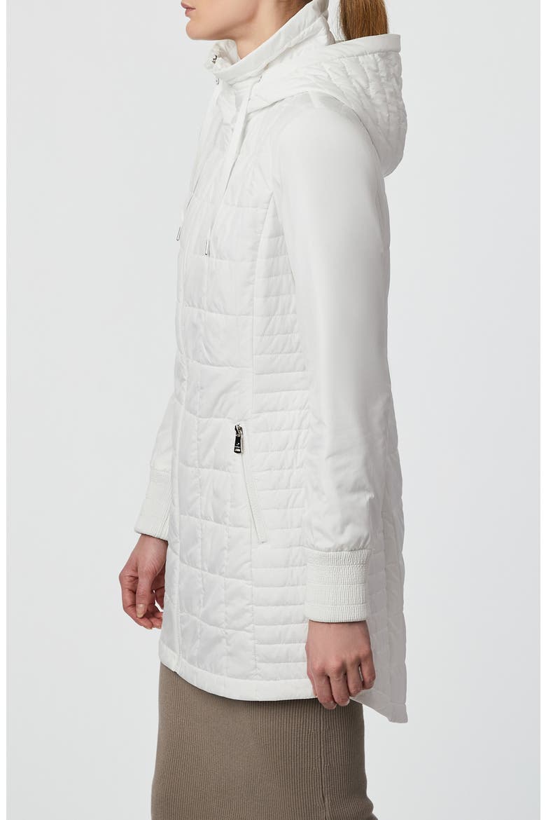 Water Resistant Puffer Hooded Jacket & Tote, Alternate, color, WHITE