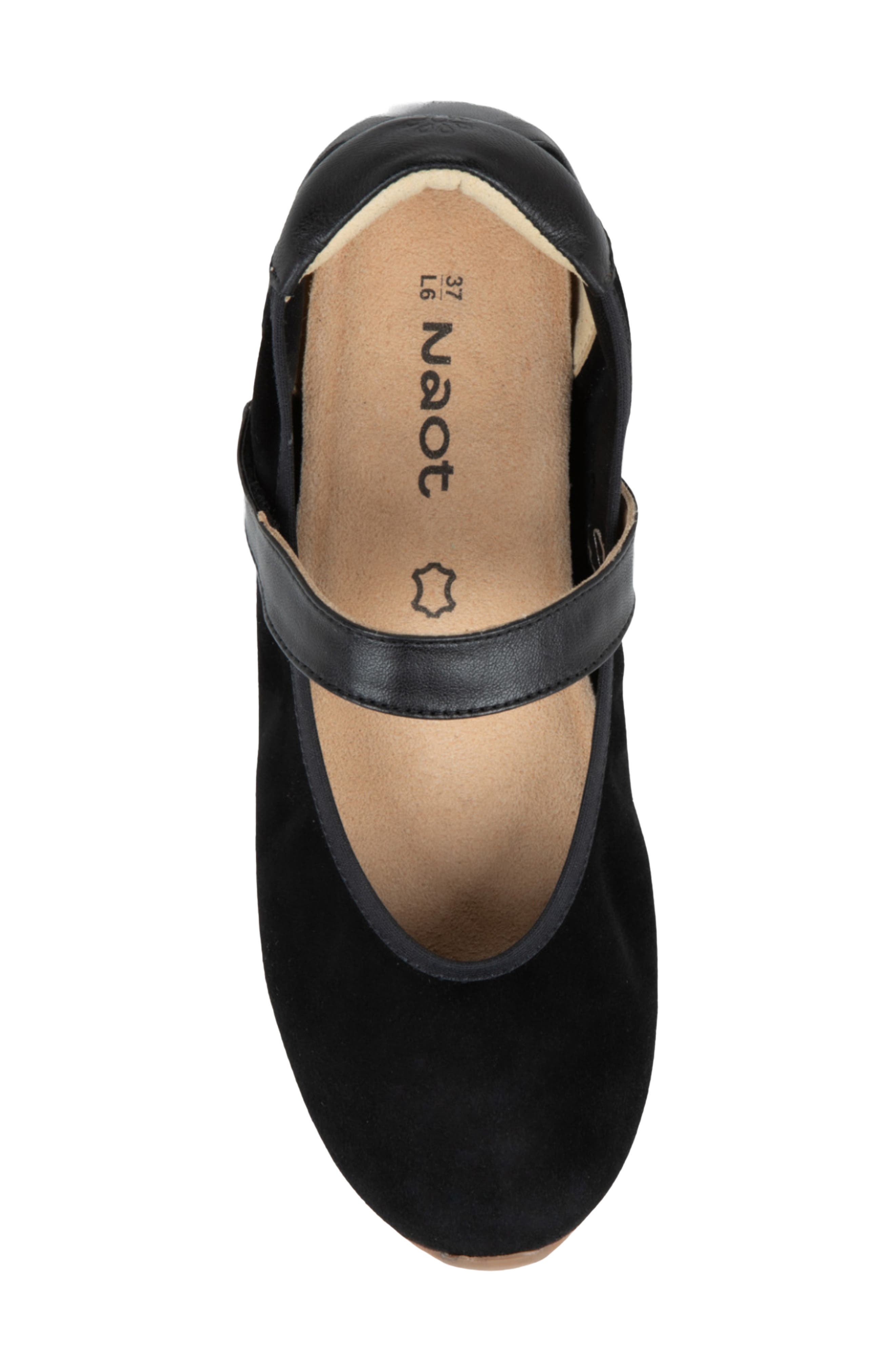 Pure Leather Mary Jane Flat, Alternate, color, BLACK SUEDE