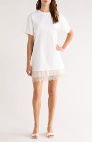 STAUD Grier Lace Trim Dress