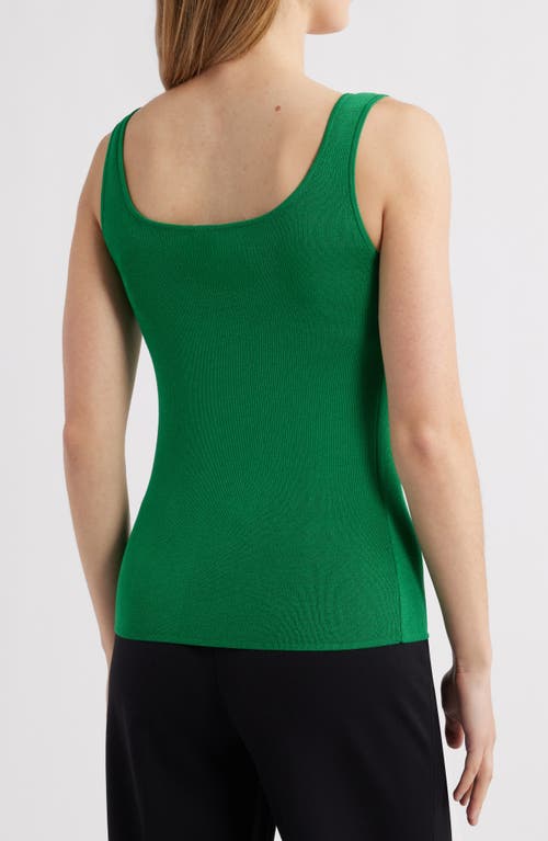Shop Anne Klein Square Neck Sweater Tank In Tropical Green