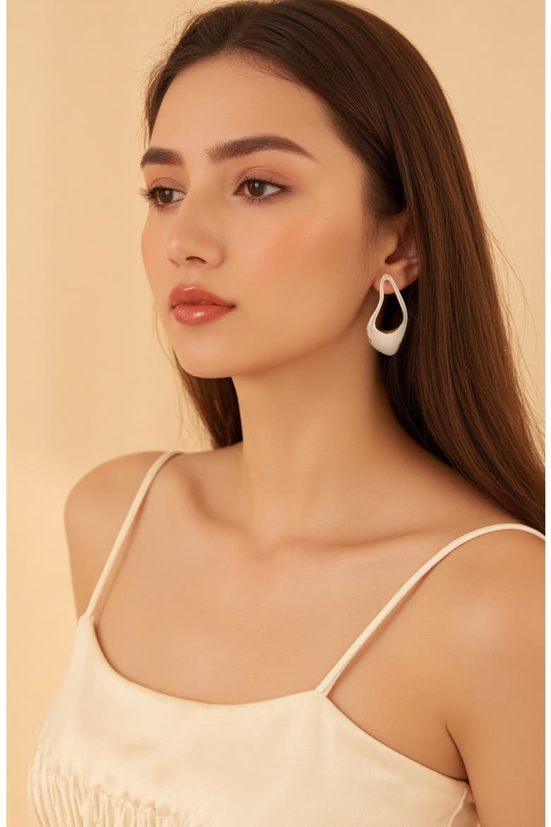 Open Teardrop Earrings, Alternate, color, GOLD