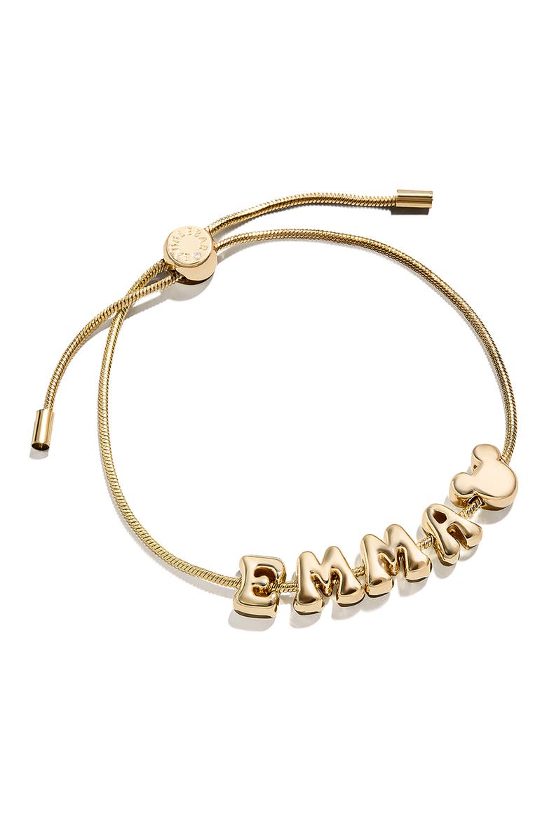 Personalized Disney® Bubble Charm Slider Bracelet, Main, color, GOLD