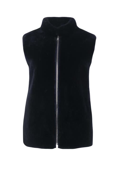 Gorski Reversible Shearling Lamb Vest In Blue