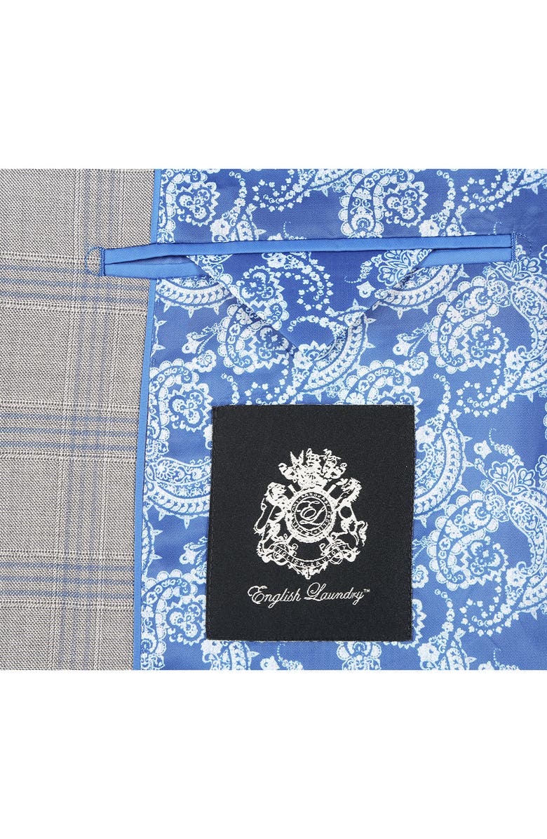 English Laundry Plaid Grey Wool Blend Suit, Alternate, color, Grey/ Blue