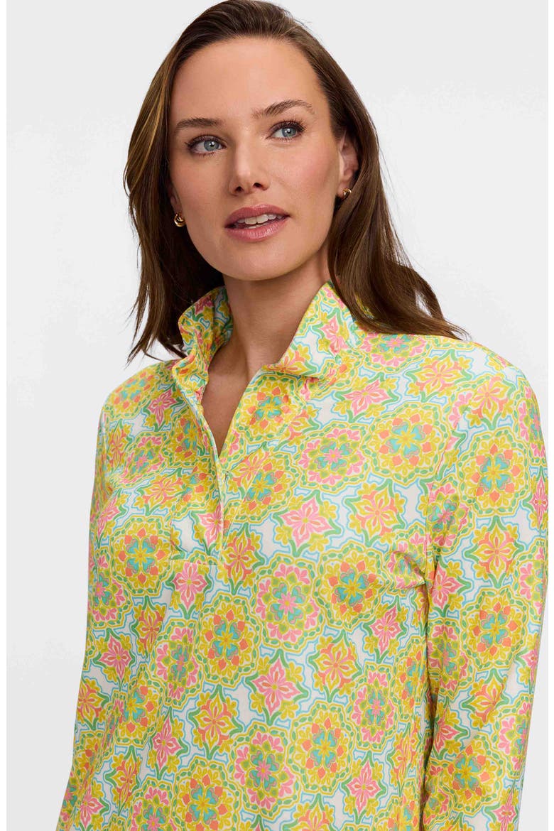 Tammy Tile Print Collared Dress, Alternate, color, YELLOW MULTI