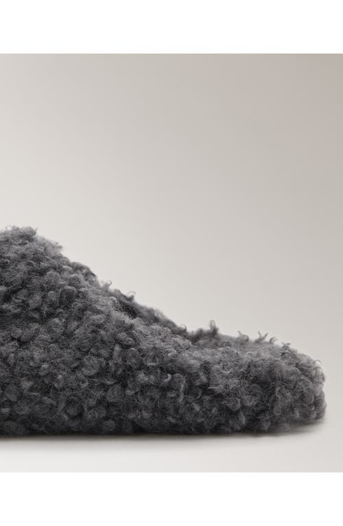 Mango Faux Shearling Slipper In Gray