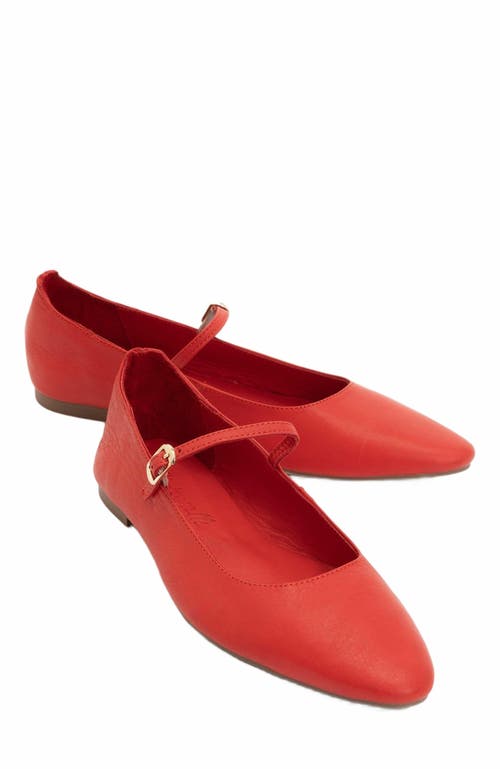 Forever & Always Shoes Lara Leather Mary Jane Flats in Red Leather at Nordstrom, Size 9.5