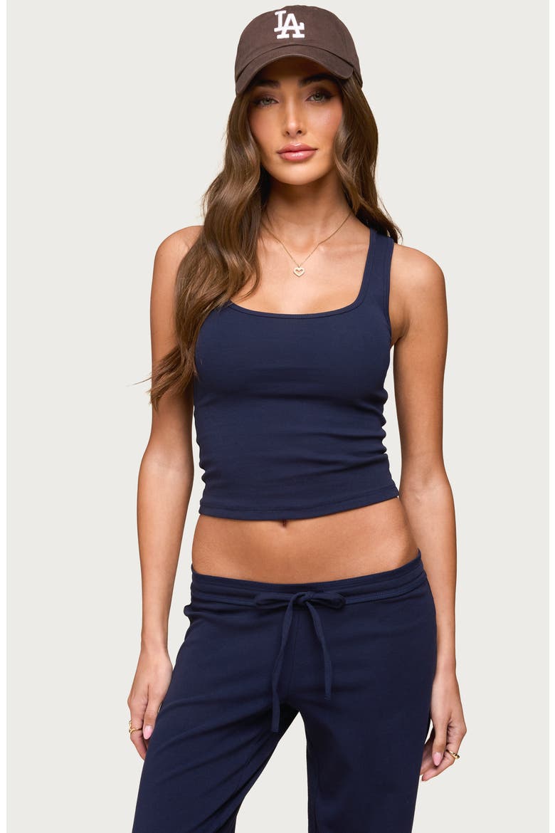 Linda Rib Crop Tank, Alternate, color, NAVY