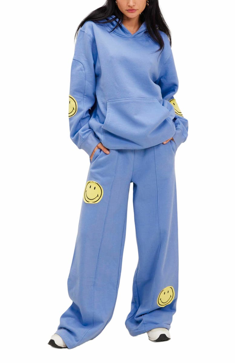 Samii Ryan SMILEY OVERSIZED HOODIE, Alternate, color, Blue