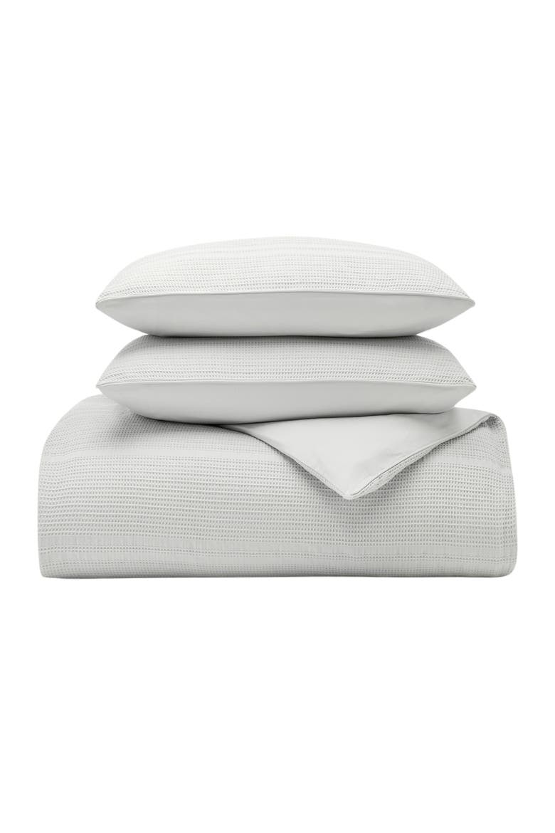 Waffle Weave Organic Cotton Duvet Cover & Sham Set, Main, color, SKY