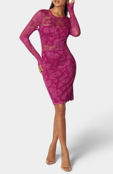 Lace Long Sleeve Cocktail Dress
