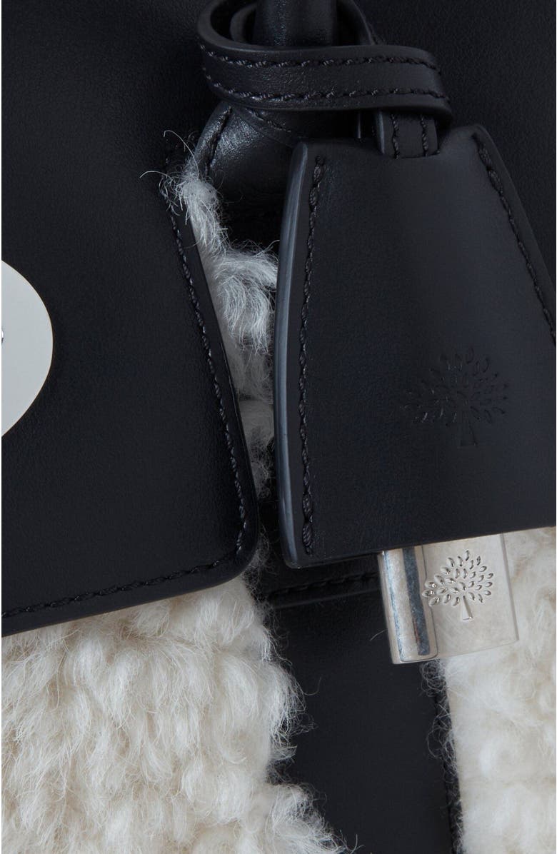 Mulberry Bayswater Leather Shearling Satchel, Alternate, color,