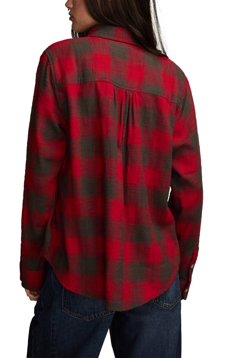 Clyde Plaid Coton Flannel Button-Up Shirt, Alternate, color, RED BUFFALO CHECK