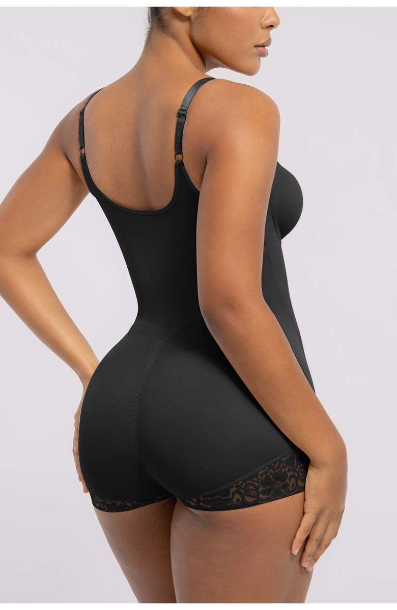 Shapellx Tummy Control Zip-Up Brief Bodysuit, Alternate, color, Black